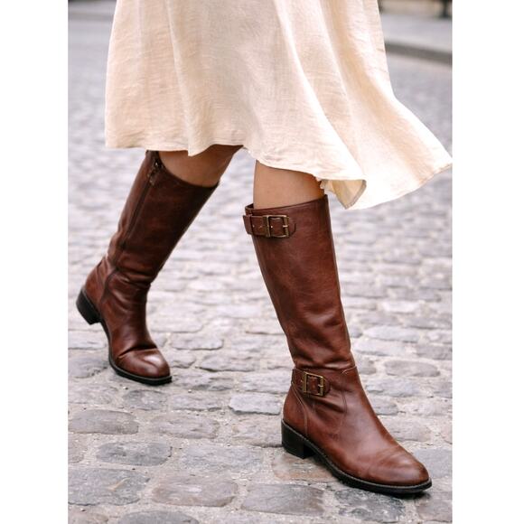 Saks Fifth Avenue Shoes - Saks Fifth Avenue 6 Tall Leather Riding Boots Vintage 70s Made in Italy Brown 36